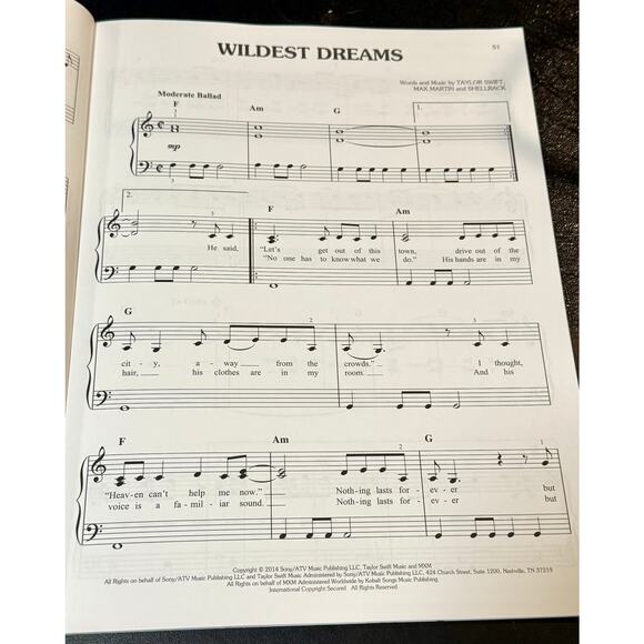 Taylor Swift 1989 Songbook Piano Vocal Guitar Chords Hal Leonard Sheet Music - Picture 8 of 10